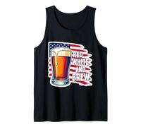 Red White And Brew American Patriot Beer Lover USA 4 de julio Camiseta sin Mangas