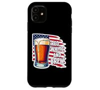 Red White And Brew American Patriot Beer Lover USA 4 de julio Carcasa para iPhone 11