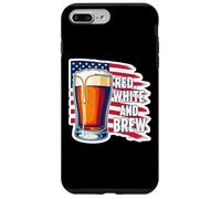 Red White And Brew American Patriot Beer Lover USA 4 de julio Carcasa para iPhone 7 Plus/8 Plus