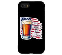 Red White And Brew American Patriot Beer Lover USA 4 de julio Carcasa para iPhone SE (2020) / 7 / 8