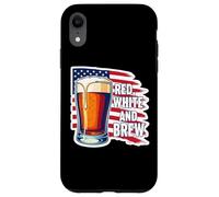 Red White And Brew American Patriot Beer Lover USA 4 de julio Carcasa para iPhone XR