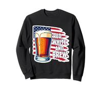 Red White And Brew American Patriot Beer Lover USA 4 de julio Sudadera