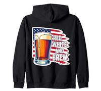 Red White And Brew American Patriot Beer Lover USA 4 de julio Sudadera con Capucha
