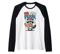 Red White and Feral Camiseta Manga Raglan