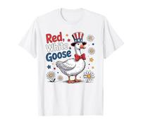 Red White and Goose Cute Goose 4th Of July America Flag Camiseta