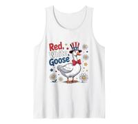 Red White and Goose Cute Goose 4th Of July America Flag Camiseta sin Mangas