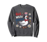 Red White and Goose Cute Goose 4th Of July America Flag Sudadera