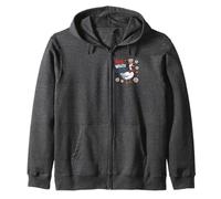 Red White and Goose Cute Goose 4th Of July America Flag Sudadera con Capucha