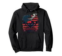 Red White and Grill-Crew Sudadera con Capucha, Unisex para Adultos, Negro, M
