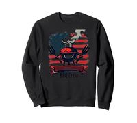 Red White and Grill-Crew Sudadera, Unisex para Adultos, Negro, XXL