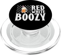 Red White Boozy Drink Beer American Flag 4th of July PopSockets PopGrip para MagSafe