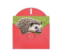 Red WHJSHOP - Tarjeta de felicitación con diseño de erizo, diseño de lunares, papel nacarado de alta gama, doble cara, efecto perlado, hebilla de amor, sobre de papel perlado