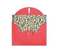 Red WHJSHOP - Tarjeta de felicitación con diseño de mapa del tesoro del laberinto - Papel nacarado de alta gama, doble cara, efecto perlado, hebilla de amor, sobre de papel perlado