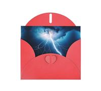 Red WHJSHOP - Tarjeta de felicitación con diseño de rayo - Papel nacarado de alta gama, doble cara, efecto perlado, hebilla de amor, sobre de papel perlado