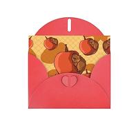 Red WHJSHOP - Tarjeta de felicitación con estampado de hámster pequeño - Papel nacarado de alta gama, doble cara, efecto perlado, hebilla de amor, sobre de papel perlado