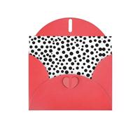 Red WHJSHOP - Tarjeta de felicitación con estampado de lunares blancos y negros, papel nacarado de alta gama, doble cara, efecto perlado, hebilla de amor, sobre de papel perlado