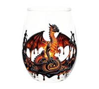 Red Wine Glass 400ml Cocktail Stemless Glassware With 185g Printed Dragon