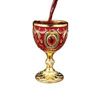 Red Wine Glasses - Vintage European Metal Glassware | 30ml Retro Liquor Chalice, Elegant Cocktail Whiskey Tequila Vodka Brandy Sake Drinking Set, For Kitchen Party Holiday Wedding