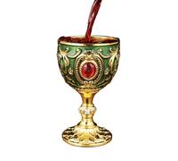 Red Wine Glasses - Vintage European Metal Glassware | 30ml Retro Liquor Chalice, Elegant Cocktail Whiskey Tequila Vodka Brandy Sake Drinking Set, For Kitchen Party Holiday Wedding