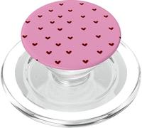 Red with Pink Minimalist Heart Pattern Girly Girls Women PopSockets PopGrip para MagSafe
