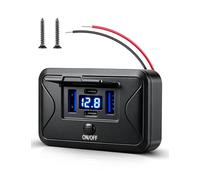 RED WOLF 2-Pack 78W 12V USB Enchufe con 36W PD & Dual 18W QC3.0 Carga Rápida de Montaje en Superficie Cargador de Coche con Interruptor Indicador de Voltaje Impermeable Montaje Encendedor de Coche
