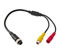 RED WOLF Adaptador de Cámara de Visión Trasera de 4 Pines a RCA (A/V) Con Conector de Alimentación CC Para Monitor de Pantalla