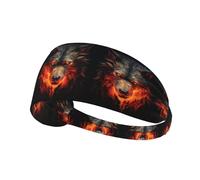 Red Wolf and Fire - Bandas elásticas antideslizantes que absorben el sudor para mujeres y hombres, diadema de entrenamiento para gimnasio, correr, yoga, tenis