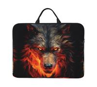 Red Wolf and Fire Prints - Funda para portátil de 14 pulgadas, impermeable y a prueba de golpes, adecuada para oficina, trabajo, viajes de negocios y viajes diarios.