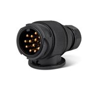 RED WOLF Conector de remolque de 13 polos con junta impermeable, 12 V y 13 pines, adaptador corto de repuesto para caravana, coche, coche según ISO 11446