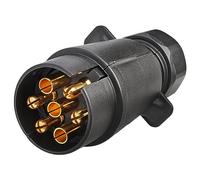 RED WOLF Conector de remolque de 7 pines tipo N, 12 V, plástico para coches, camiones, caravanas, caravanas, caravanas, 7 pines, accesorio para enganche de remolque, color negro