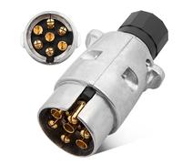 RED WOLF Enchufe de remolque de 7 pines de 12 V | Conector impermeable, sello de goma, contactos de latón apto para caravanas, camiones, caravanas y barcos