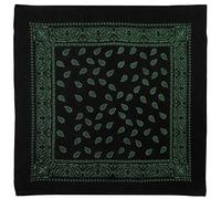 Red X Bandana unisex XL de algodón con estampado de cachemira, colección regaliz, verde, Talla única