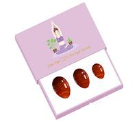 Red Yoni Egg Set Kegel Jade Huevos Natural Jade Egg Body Yoni Kegel, Undrill Egg con caja