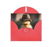 Red YYHWHJDE - Tarjeta de felicitación con diseño de patito con sombrero de 15,2 x 10,2 cm, diseño moderno y único para varias ocasiones