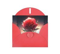 Red YYHWHJDE - Tarjeta de felicitación con diseño de rosa solitaria en el planeta, 15,2 x 10,2 cm, diseño moderno y único para varias ocasiones