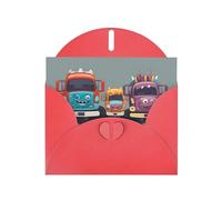 Red YYHWHJDE - Tarjeta de felicitación con estampado de camiones monstruos de 15,2 x 10,2 cm, diseño moderno y único para varias ocasiones