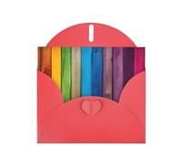 Red YYHWHJDE - Tarjeta de felicitación con fondo de madera de colores arcoíris de 15,2 x 10,2 cm, diseño moderno y único para varias ocasiones