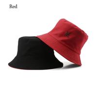 (red1) Sombrero de pescador de doble cara para hombre, protección UV, sombrero para el sol, visera ancha, plegable