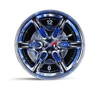 RED5 Reloj de Pared Llanta de Coche con Luz LED Azul Decoración Garaje | Luz LED azul - diseño de llanta deportiva con agujas - decoración de garaje y taller mecánico - regalo original hombre