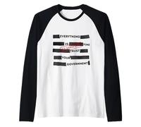 Redacted Everything is Fine Trust Your Government Political Camiseta Manga Raglan