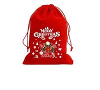 REDAEL 1/10PCS Bolsas de Terciopelo de Navidad Bolsa con Cordón Rojo Decoración de Fiesta Joyería Regalos de Navidad Bolsas de Embalaje de Meriendas de Dulces-L- 15x20cm-5 PCS