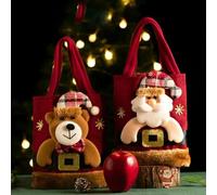 REDAEL 10PCS Navidad Muñeco de nieve Ciervo Bolsa de regalo Decoración navideña Papá Noel Bolsa de regalo para niños Bolsa de dulces Bolso de Navidad-2PCS Set-10PCS