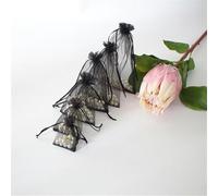 REDAEL 25/50 Bolsas de Organza 7x9 9x12 10x15cm 13x18cm Embalaje de joyería Bolsas de Organza Bolsa de Regalo para Fiesta de boda-negro-10x15cm-50pcs