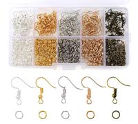 Redamancy 1150 PCS Ganchos para Pendientes Enganches Kit 18x20mm Pendientes Utilizan Enganches Pendientes para Hacer Joyas Aretes con Caja de Plástico
