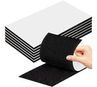 Redamancy 6 Pares 20 x 10 cm Adhesivo Doble Cara Fuerte, Gancho y Cinta de Lazo, Reutilizable Nylon Doble Cinta Cara Extra Fuerte, Hook y Loop Tape para Oficina, Doméstica, Bricolaje