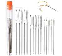 Redamancy Agujas de Coser, Agujas de Ojo Grande, 15 Piezas Agujas Romas Ojo Grande para Coser a Mano en 3 Tamaños con en 1 Botella Transparente, para Coser Lana Tela Cuero Pellejo, 5,2 cm,6 cm,7 cm