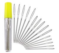 Redamancy Agujas Romas Ojo Grande, 15 Piezas Agujas de Coser a Mano de Ojo Grande, Agujas Coser Lana, de Agujas de Tubo Transparente, para Coser Lana Tela, Cuero, 3 Tamaños (5.1 cm, 6.1 cm, 6.9 cm)