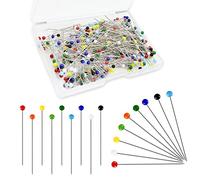 Redamancy Alfileres de Costura, 300 Pcs Pasadores de Cabeza redonda de Vidrio, 38 mm Alfileres Coloridos para Joyería De Modista, Decoración De Bricolajemanualidades y Proyectos De Costura