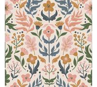 REDAMANCY Vintage Boho Rosa Beige Flores Damasco Hoja Floral Amarillo Azul Papel tapiz autoadhesivo Papel de contacto adhesivo Papel de pared vin