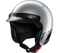 Redbike RB-806 Le Mans, casco jet XL male Plata/Negro